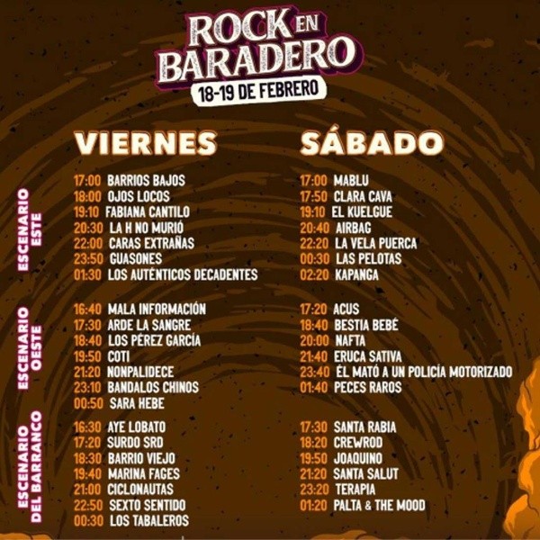 Rock en Bradero: grilla y horarios (foto: Rock en Baradero).