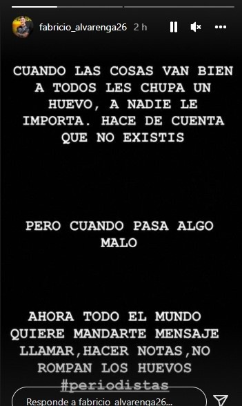 Alvarenga en Instagram