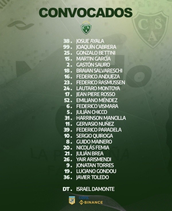Foto: Twitter oficial de Sarmiento.