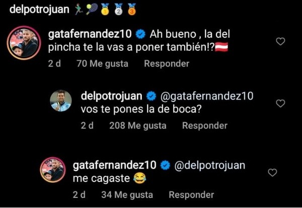 El cruce entre Del Potro y la Gata Fernández.