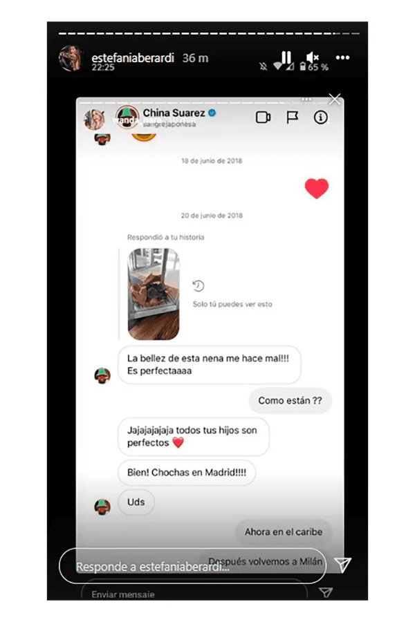 Chat filtrado de Wanda y la China Suárez (foto: captura de pantalla).