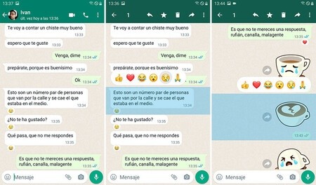 WhatsApp incorpora reacciones.