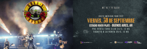 Entrada para los Guns N’ Roses