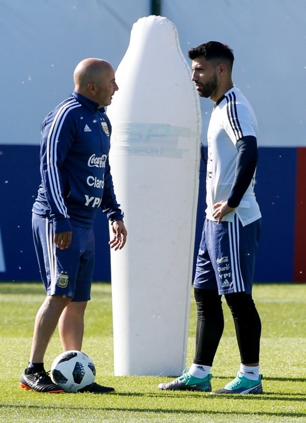 Agüero y Sampaoli, una relación tensa.