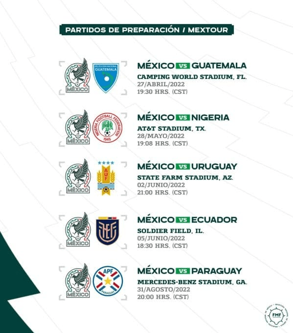 Los amistosos de México.