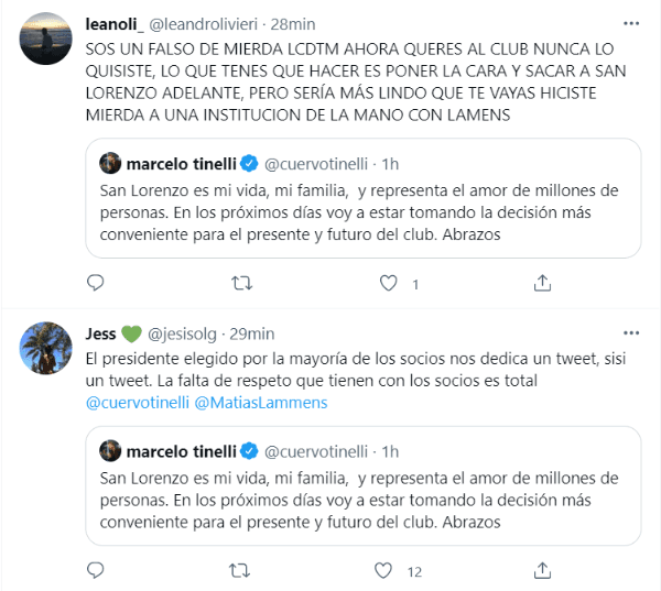 Los hinchas le respondieron a Tinelli.