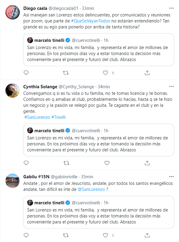 Los hinchas le respondieron a Tinelli.