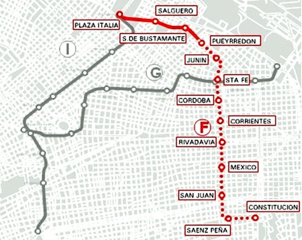 Así sería el recorrido de la línea F.