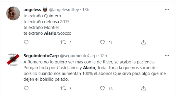 River y los pedidos para la CD.