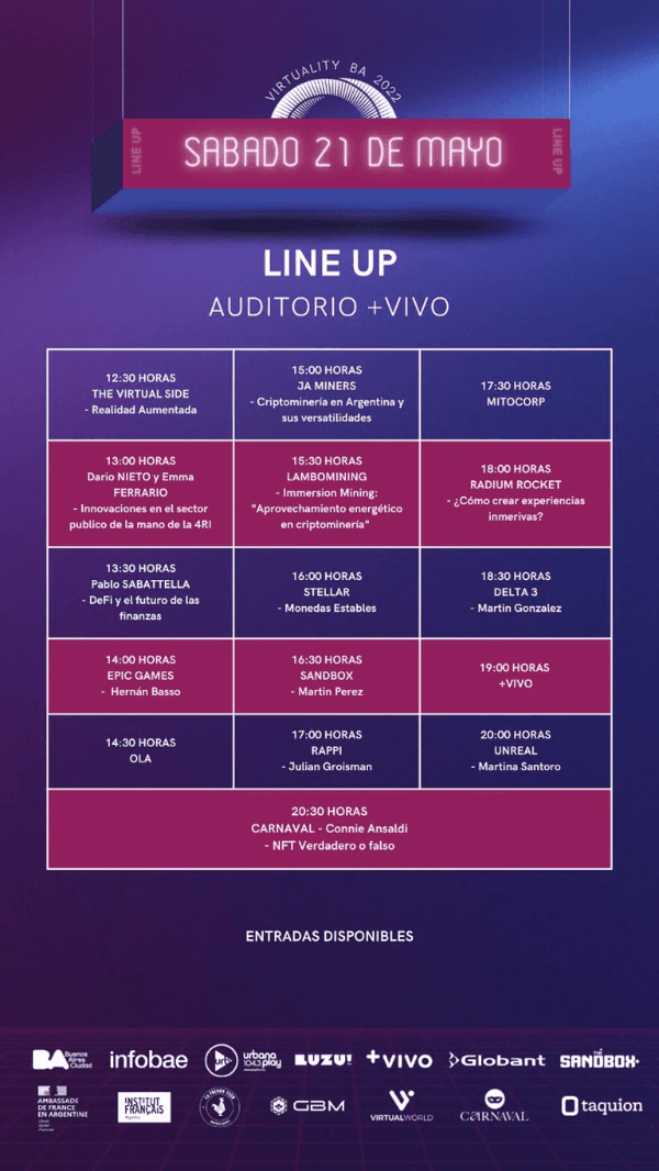 El cronograma completo del sábado 21 de mayo.