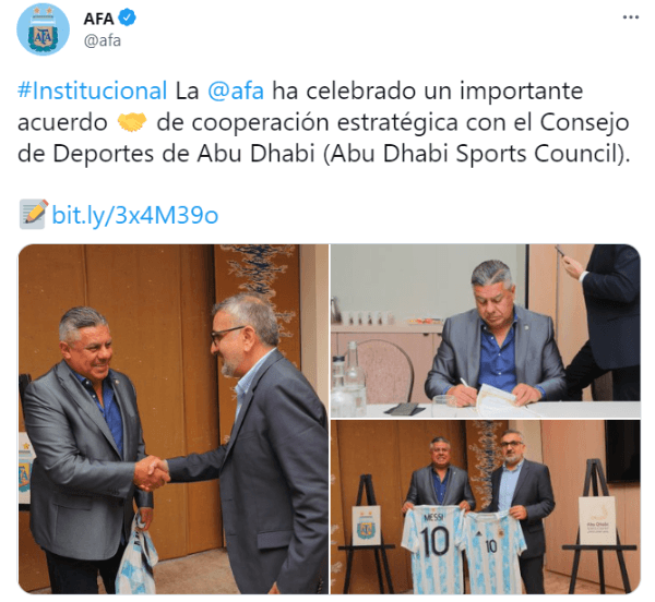 El comunicado de AFA.