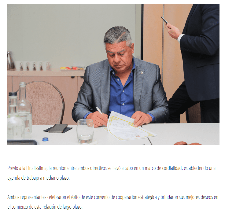 Elcomunicado oficial de la AFA.