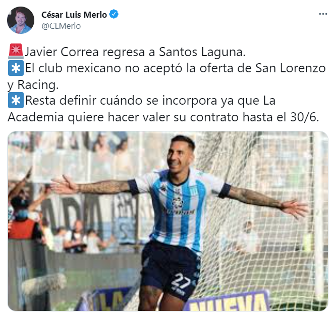 Gago pierde a una de las figuras de Racing.