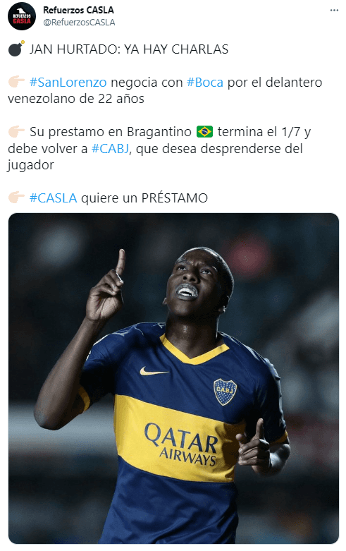 Jan Hurtado podría llegar a San Lorenzo a préstamo.