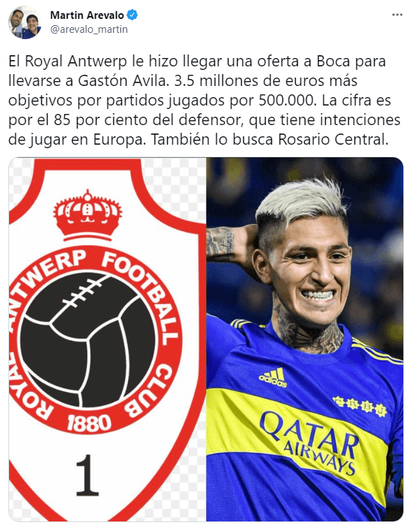 La oferta por Gastón Ávila.