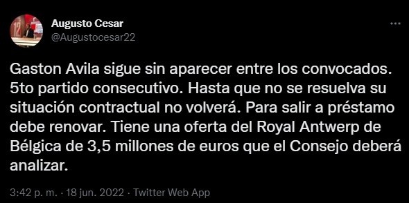 La situación de Ávila.