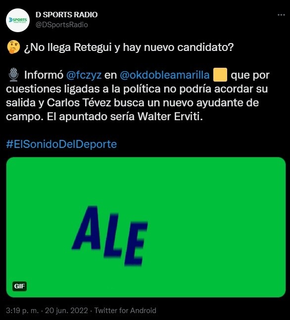 ¿Tevez piensa en Erviti?