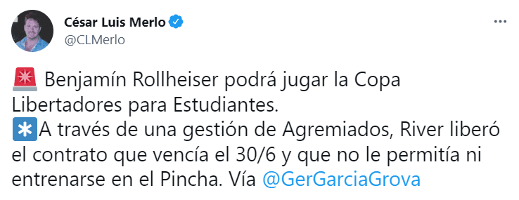 Rollheiser podría haberse quedado sin competencia internacional por este año.