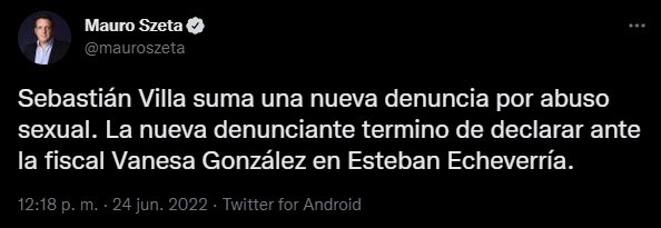 Nueva denuncia a Villa.