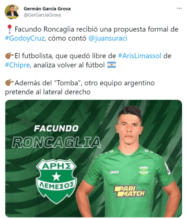 Roncaglia podría volver a la Argentina.