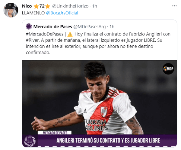 Los hinchas de Boca le piden a Riquelme que acelere por Angileri.