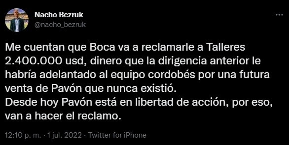 El reclamo de Boca.