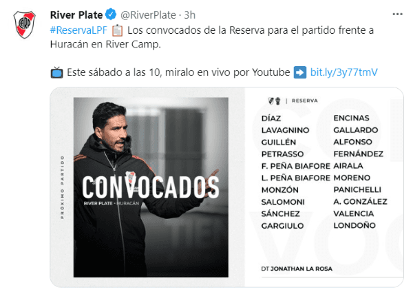 Flabian Londoño, la joyita de la Reserva de River que volvió a estar entre los convocados.