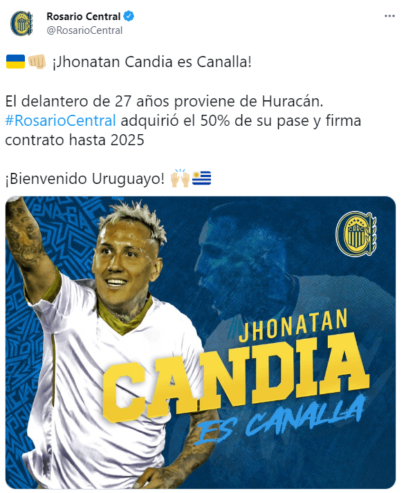 Tevez ya tiene un nuevo delantero para Rosario Central.