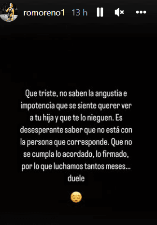 El posteo de Rocío Moreno.