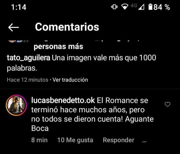 El comentario del hermano de Benedetto.