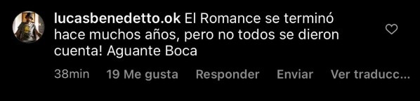 El comentario del hermano de Benedetto.