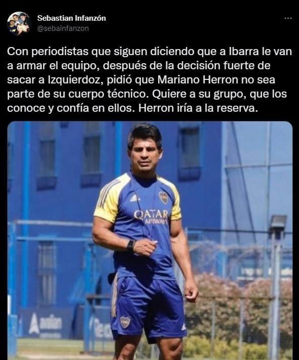 Ibarra bajó a Herrón.