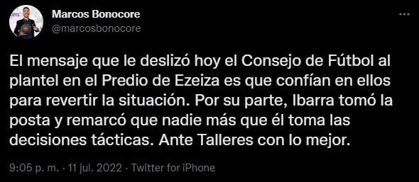 El mensaje de Ibarra.