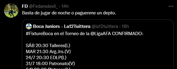 Las quejas de los hinchas.