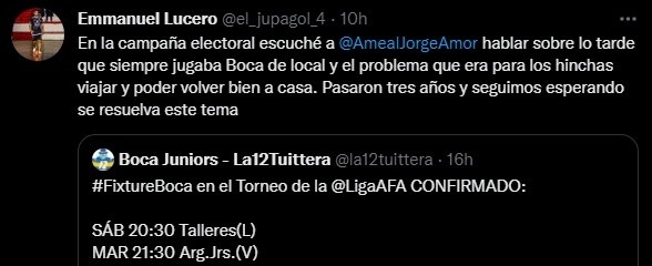 Las quejas de los hinchas.