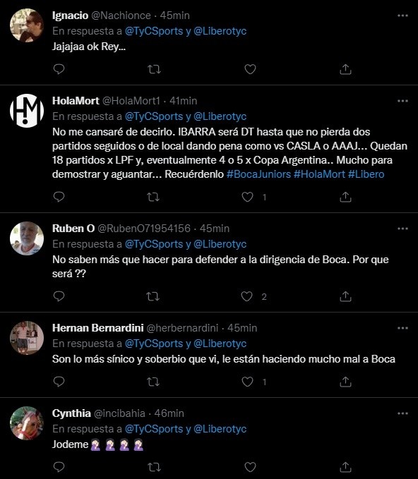 Los comentarios de los hinchas.