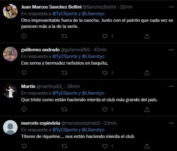 Los comentarios de los hinchas.