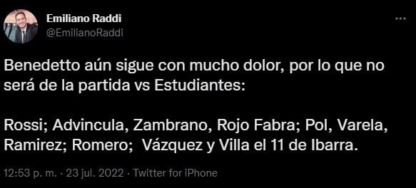 La formación de Boca.