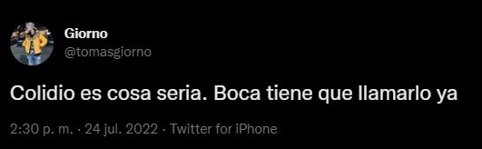Los hinchas de Boca pidieron a Colidio.