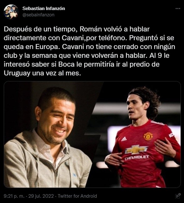 La situación de Cavani.