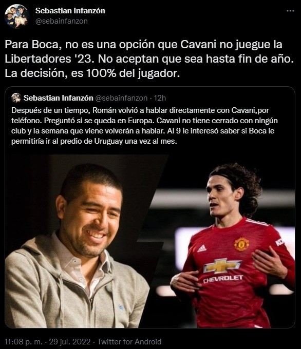 La situación de Cavani.