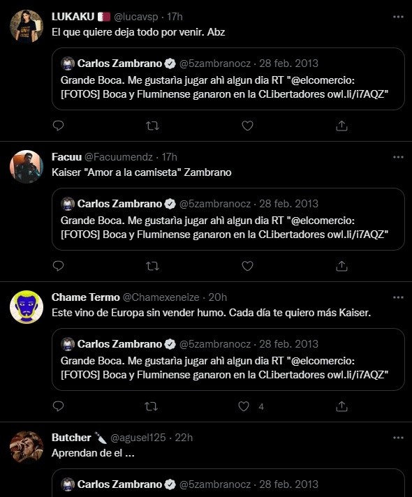 Los comentarios de los hinchas.