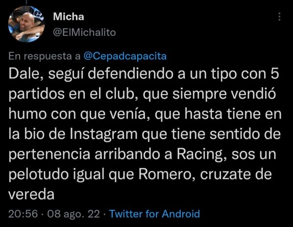 Los comentarios de los hinchas.