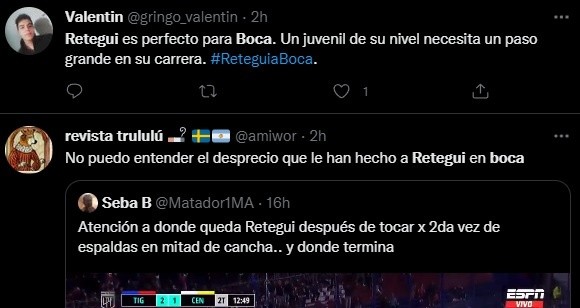 La gente pidió a Retegui.