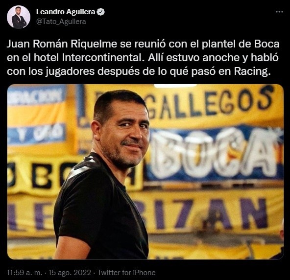 Riquelme habló con el plantel.