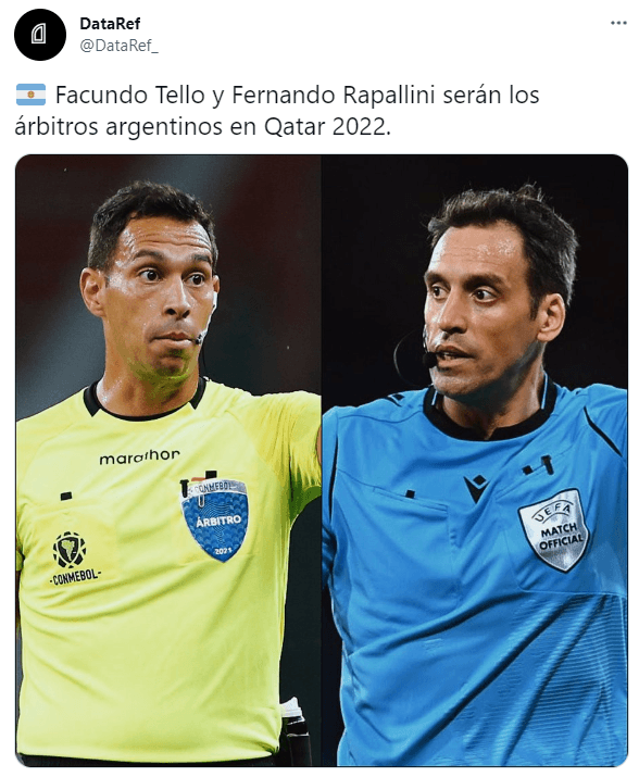 Los árbitros de Argentina en el Mundial de Qatar 2022.