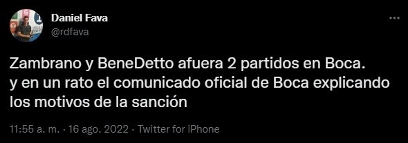 La sanción de Boca.