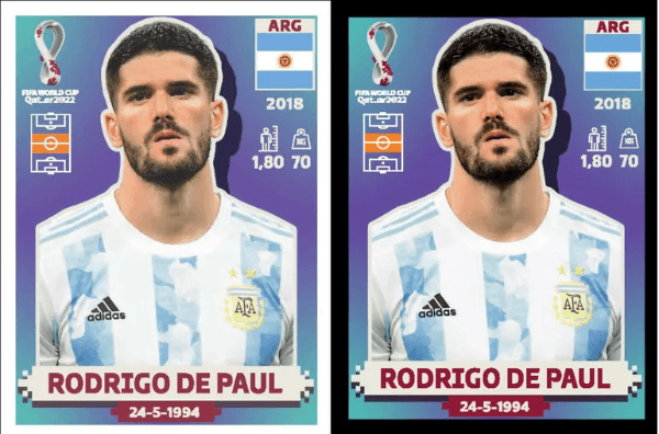 Así es la figurita especial de De Paul que presentó Panini.