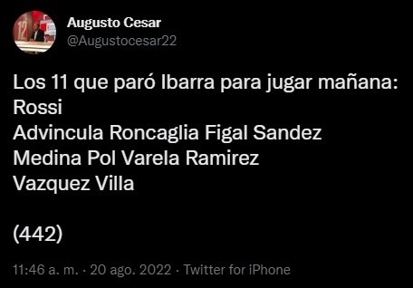 La formación de Boca.