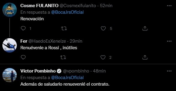 Los comentarios de los hinchas.